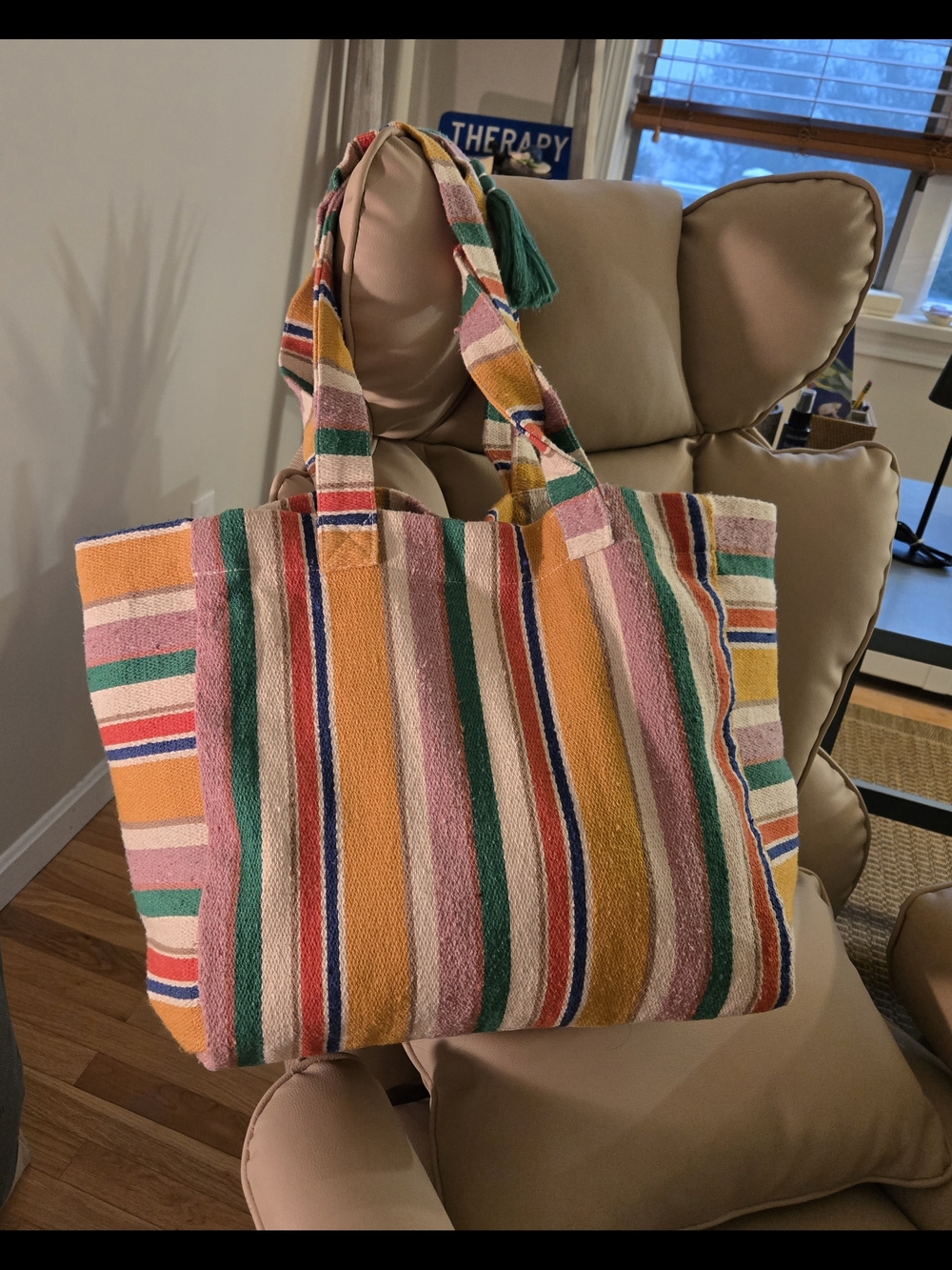 Striped Nalini Multicolor Tote Bag - Beach & Everyday Carry